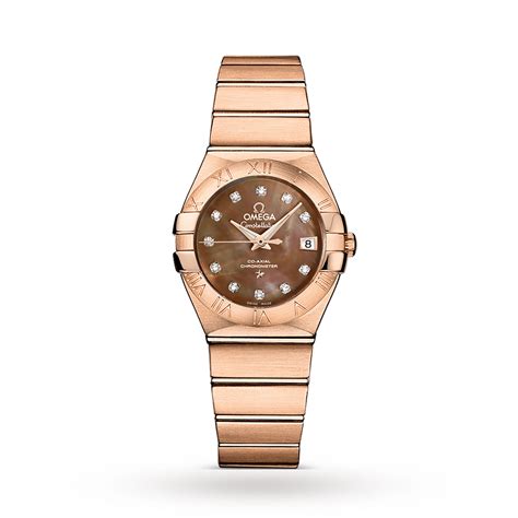 omega constellation ladies 18ct rose gold watch